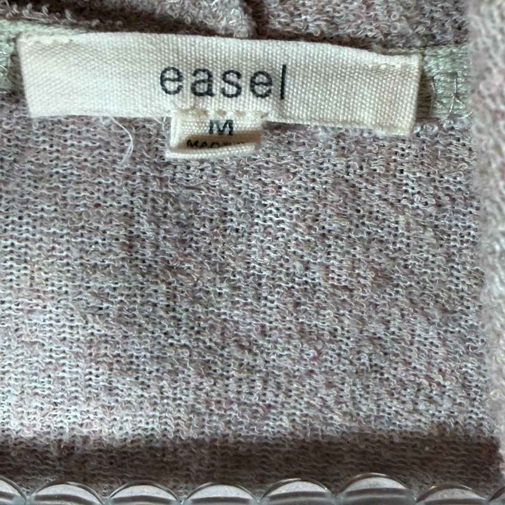 Easel Hooded Zip Up Dress Cardigan Medium Blush Pink Boho Cozy Tunic Pockets - Picture 5 of 7